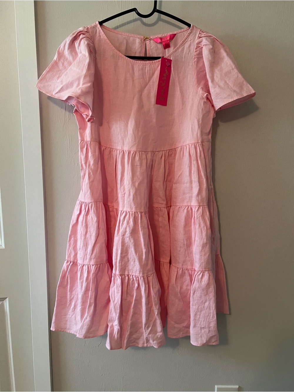 Lilly Pulitzer Light Pink Tiered Midi Dress
